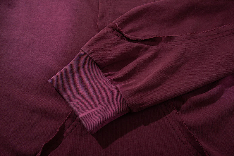 Sweat-shirt oversize à manches longues et poches cargo – Style américain vintage délavé