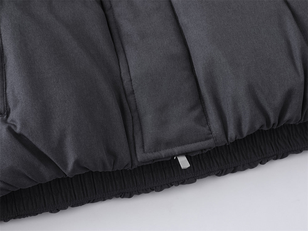 Oversized Stand-Collar Puffer Down Jacket – Men's Short Boxy Winter Coat