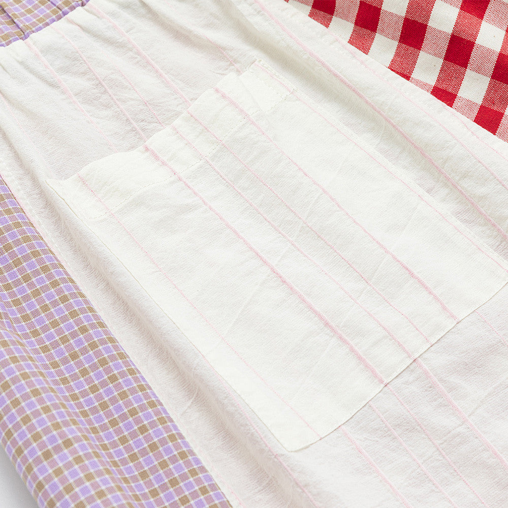 Patchwork Plaid Wide-Leg Pants – Men's Colorblock Deconstructed Trousers