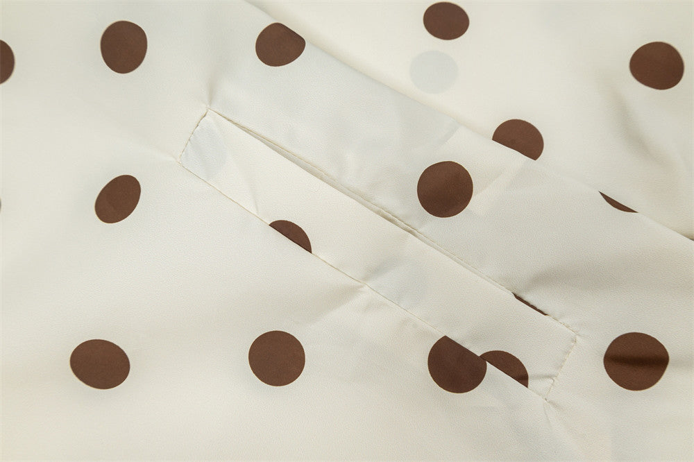 Polka Dot Hooded Windbreaker Jacket – Unisex Oversized Lightweight Outdoor Coat