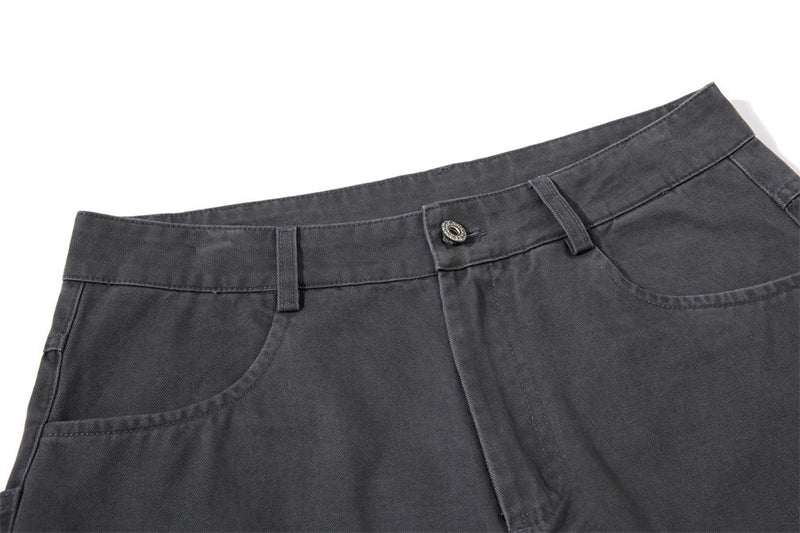 Baggy Cargo Pants Mens Wide-Leg Barrel Fit Vintage Washed Trousers