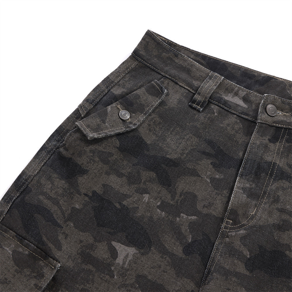 Cargohose für Herren – Loose Fit, weites Bein, Camouflage und Denim mit mehreren Taschen