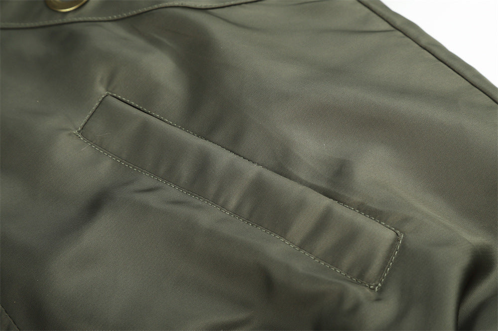 Faux Fur Hood Bomber Jacket – Metal Eyelet Detail Men's Winter Padded Flight