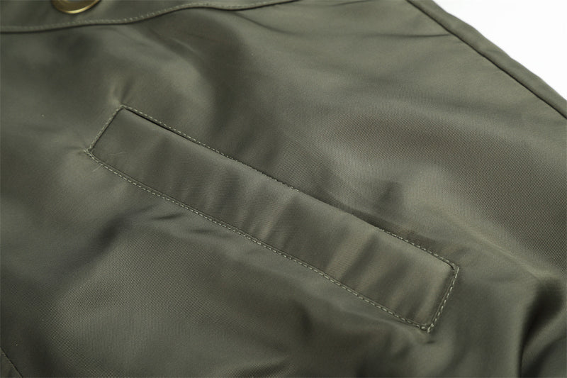Faux Fur Hood Bomber Jacket – Metal Eyelet Detail Men's Winter Padded Flight