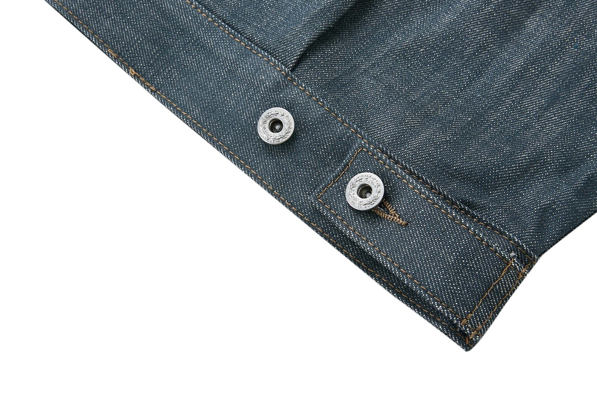 Veste boxy en jean délavé – Plis poitrine, col italien, coupe workwear raccourcie