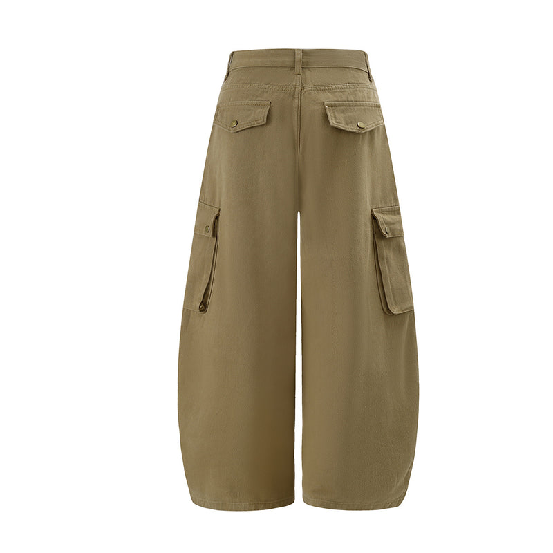 ワイドレッグカーゴパンツ｜マルチポケット ウォッシュドヴィンテージ バレルフィット