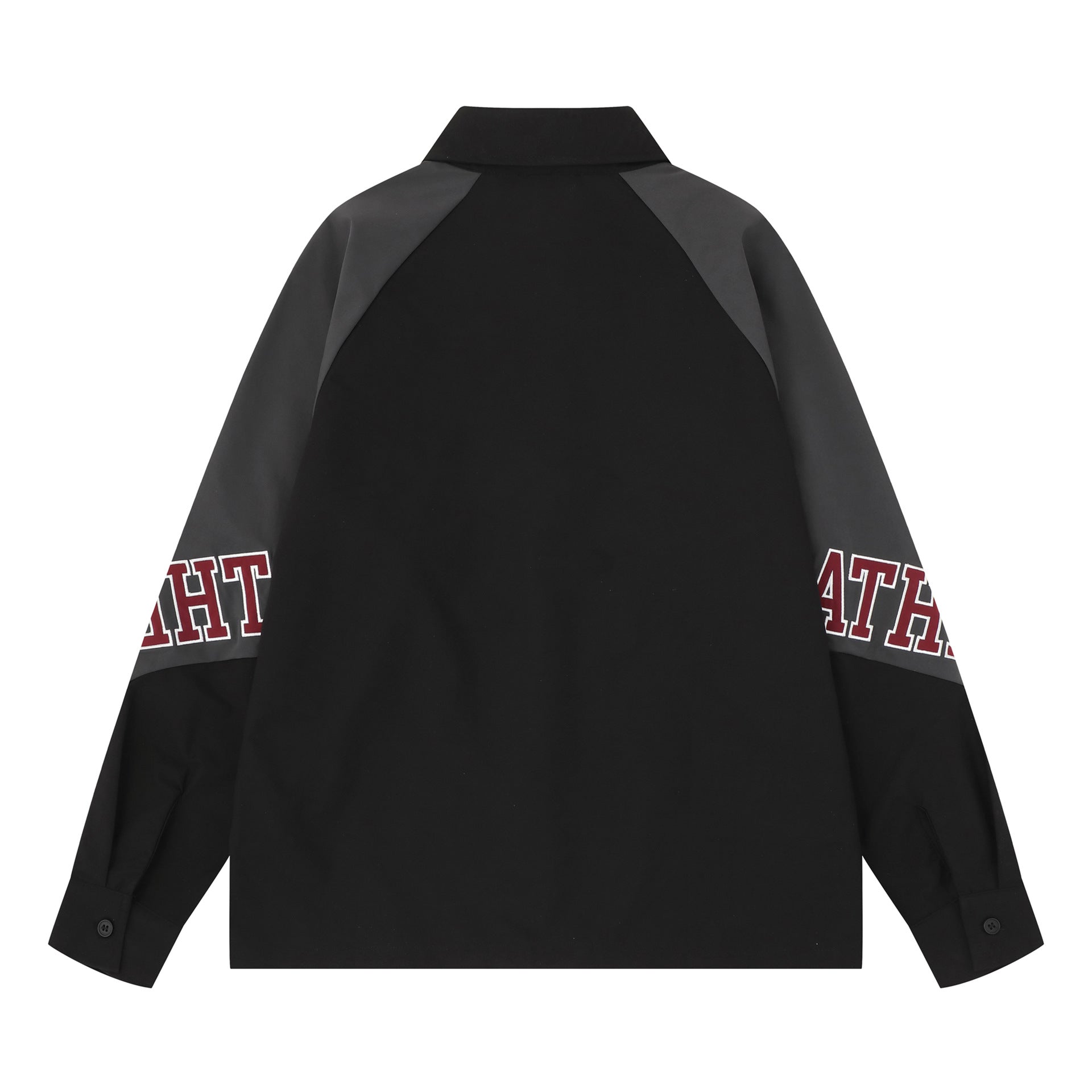 Baggy Long Sleeve Shirt Men's Colorblock Raglan Letter Embroidery Oversized