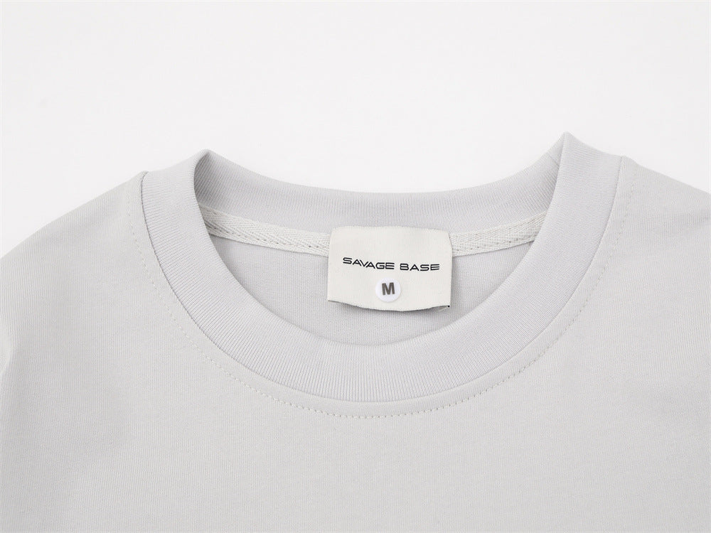 T-shirt homme à manches longues – Imprimé yeux, effet deux-en-un et manches rayées