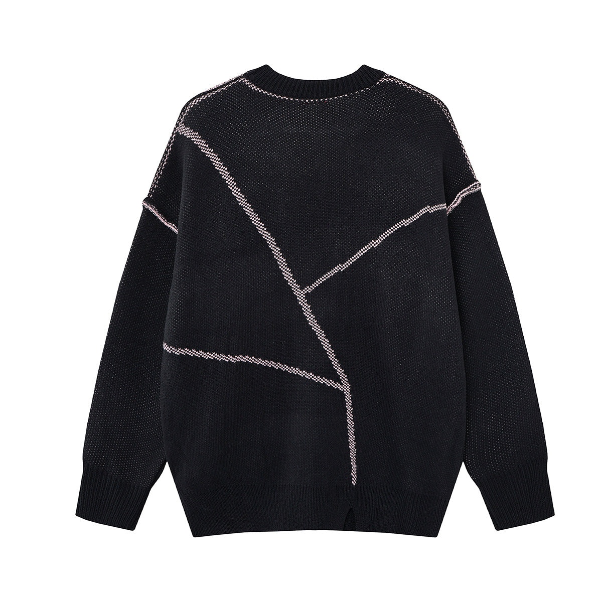 Pull homme col rond oversize en maille jacquard étoile effet usé