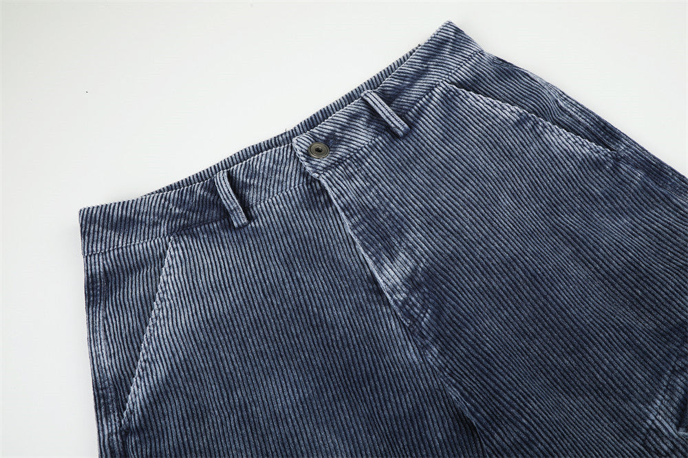 Herren-Cargohose aus Cord – Weites Bein, viele Taschen, Vintage-Washed-Look