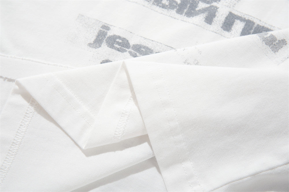 Herren-Langarm-Henley mit Schriftprint und Nieten – unregelmäßige Einsätze