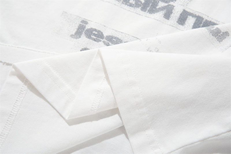Herren-Langarm-Henley mit Schriftprint und Nieten – unregelmäßige Einsätze