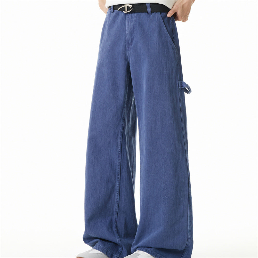 Wide-Leg Carpenter Jeans – Loose Fit Straight Denim Pants with Utility Pockets