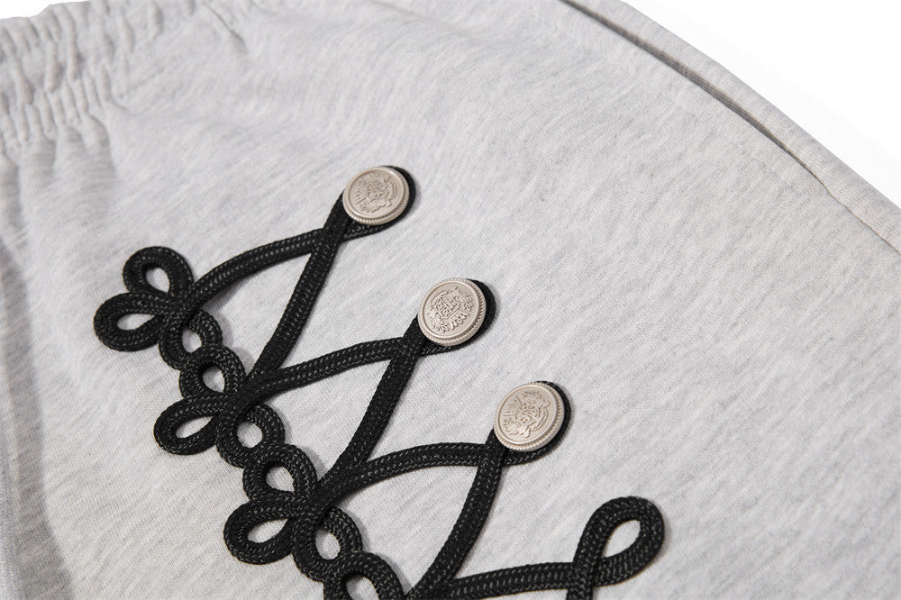 Oversized Zip-Up Hoodie Men – Rope Lace Detail Wide-Leg Sweatpants Set