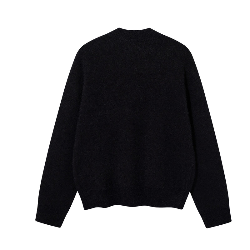 Ram Jacquard Crew Neck Knit Sweater – Oversized Streetwear Pullover