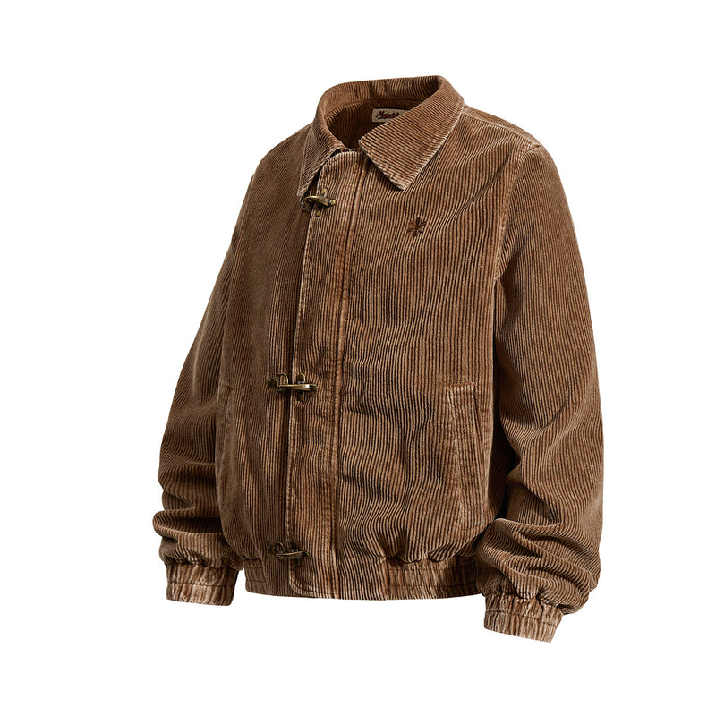 Chaqueta Bomber Harrington de Pana – Corte Cuadrado con Cierre de Broche Vintage