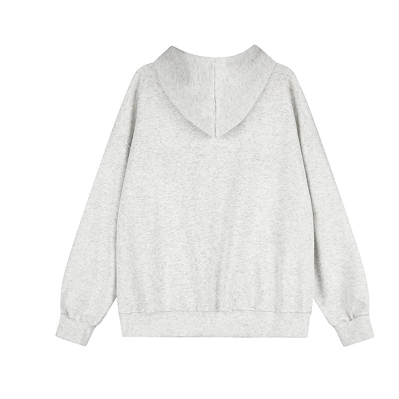 Zip-Hoodie im Vintage-Stil amerikanischer College-Mode mit bestickten Patches