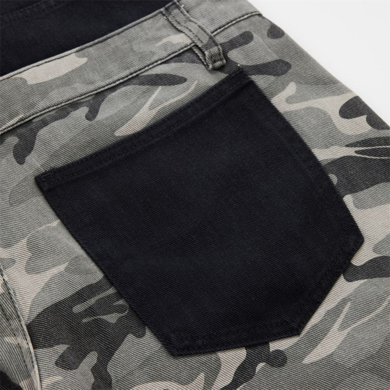 Men's Camo Cargo Pants – Faux Two-Piece Baggy Wide-Leg Denim