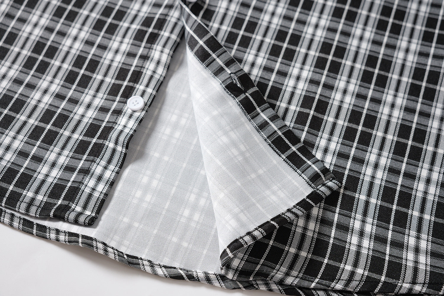 Designer Long Sleeve Shirt – Plaid Studded 'LUCK' Star Graphic, Relaxed Fit