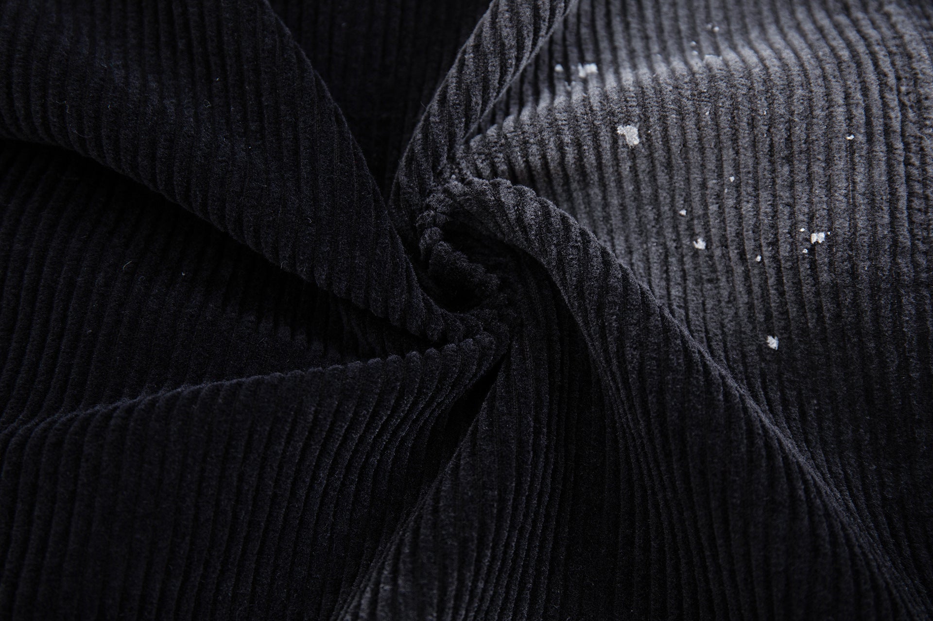 Veste moto en velours côtelé – Style biker noir délavé et usé