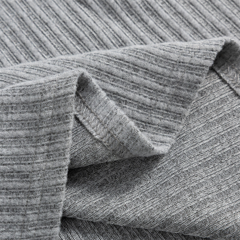 Men's Long Sleeve Ribbed Henley Shirt – Relaxed Fit Half-Button Top