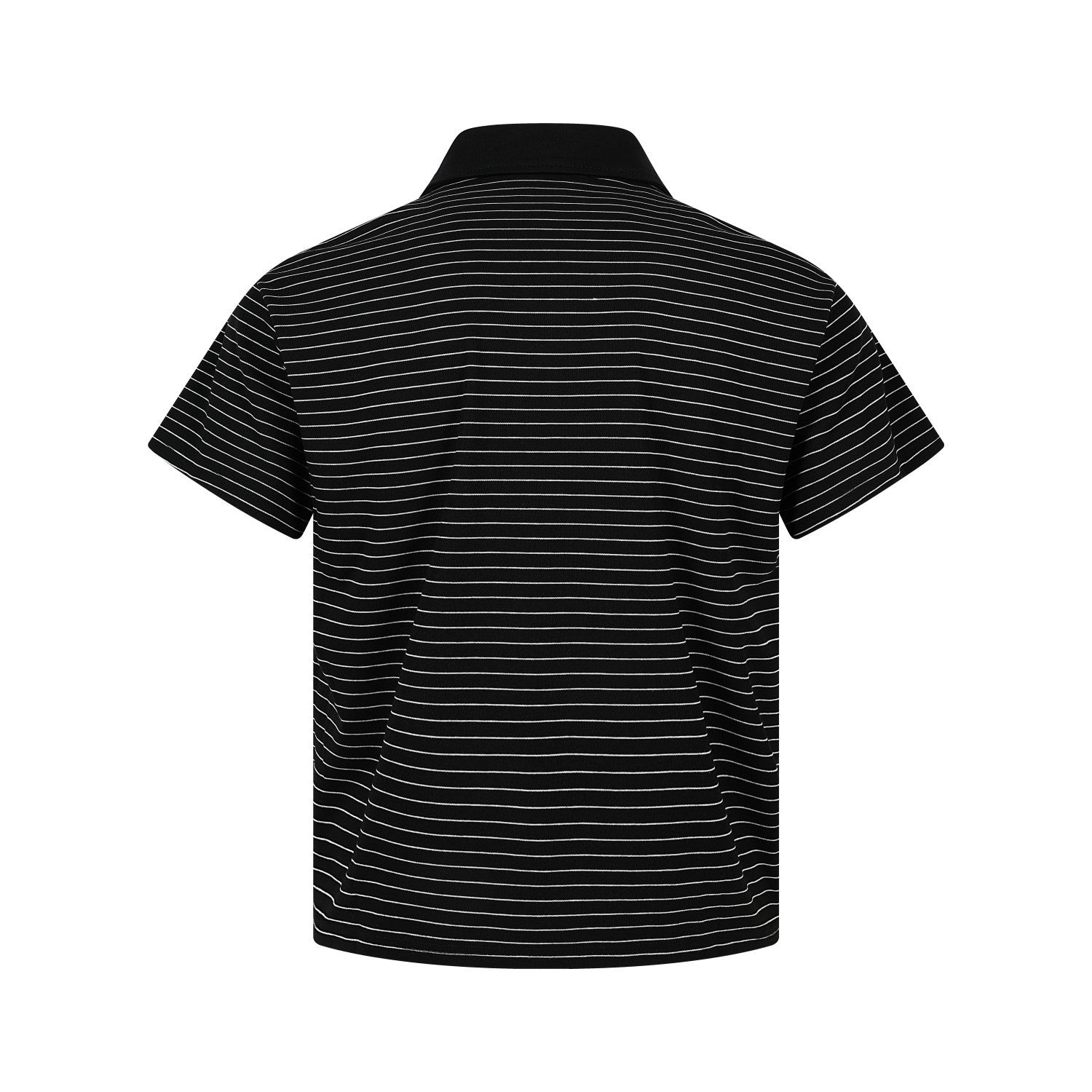 Polo de rayas con gráfico de letras de strass – Manga corta y cuello negro