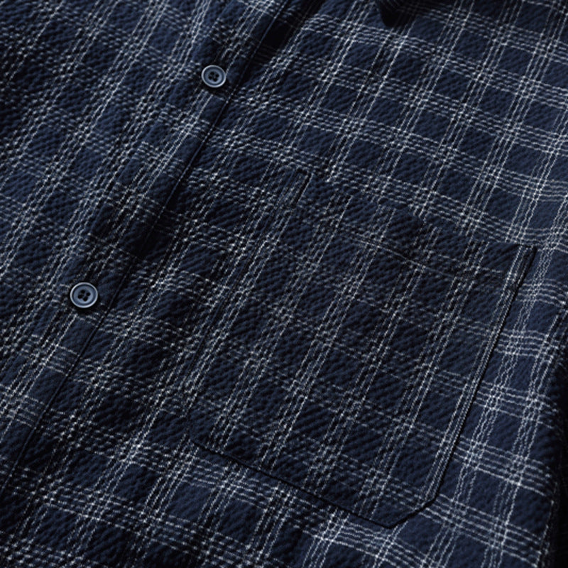 Plaid Long Sleeve Oversized Shirt – Men's Relaxed Fit Button-Up