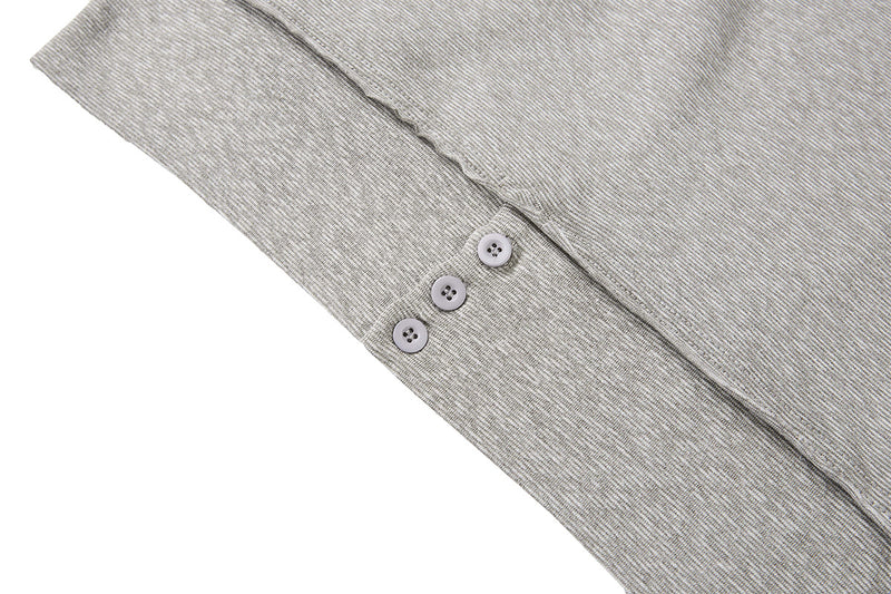 Polo manches longues avec écusson croix clouté – Haut streetwear vintage à ourlet brut