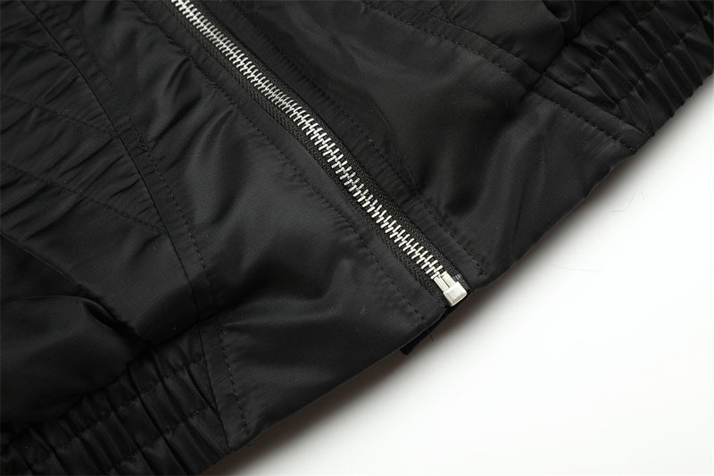 Faux Fur Collar Padded Bomber Jacket – Quilted Stitch Detail Men's Winter Coat