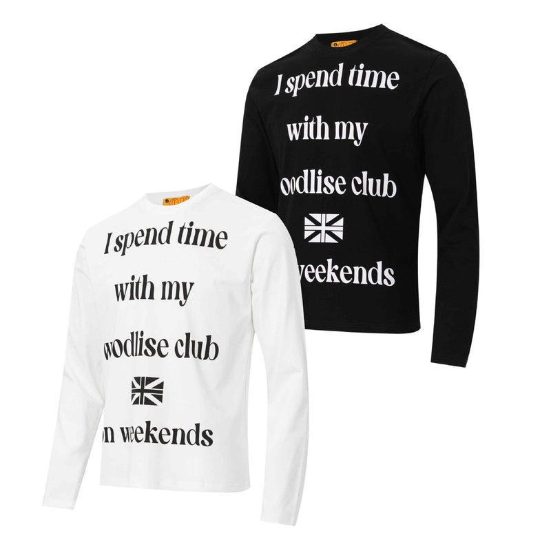 Langarm-Shirt mit Grafikprint und Rundhalsausschnitt – Woodlise-Club-Slogan