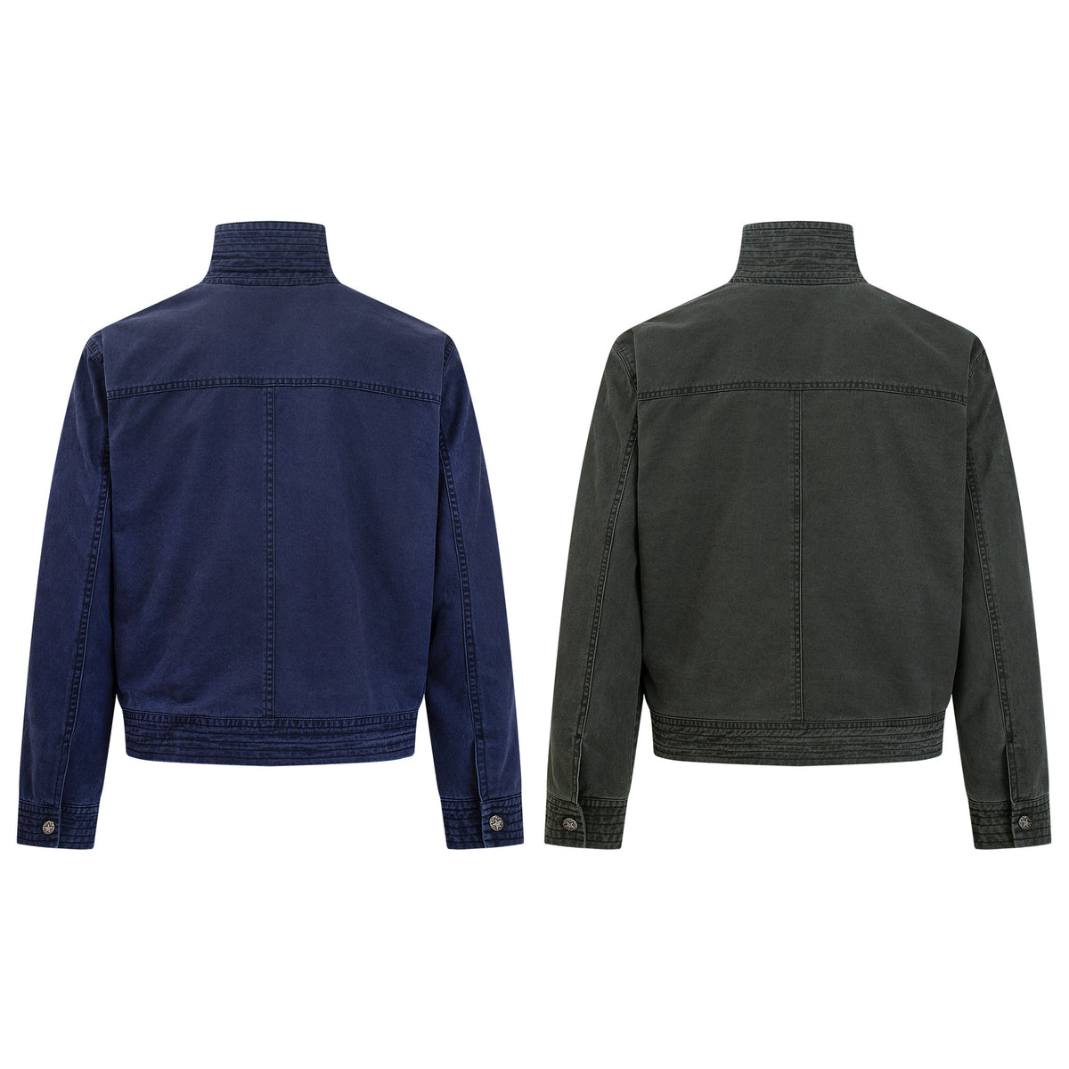 Men's Vintage Washed Moto Zip Jacket – Deconstructed Seam Detroit Style