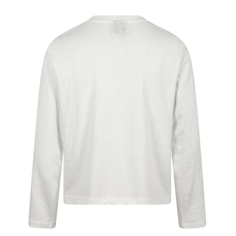 Long Sleeve T-Shirt with Ancient Greek Architecture Print – Relaxed Fit, White
