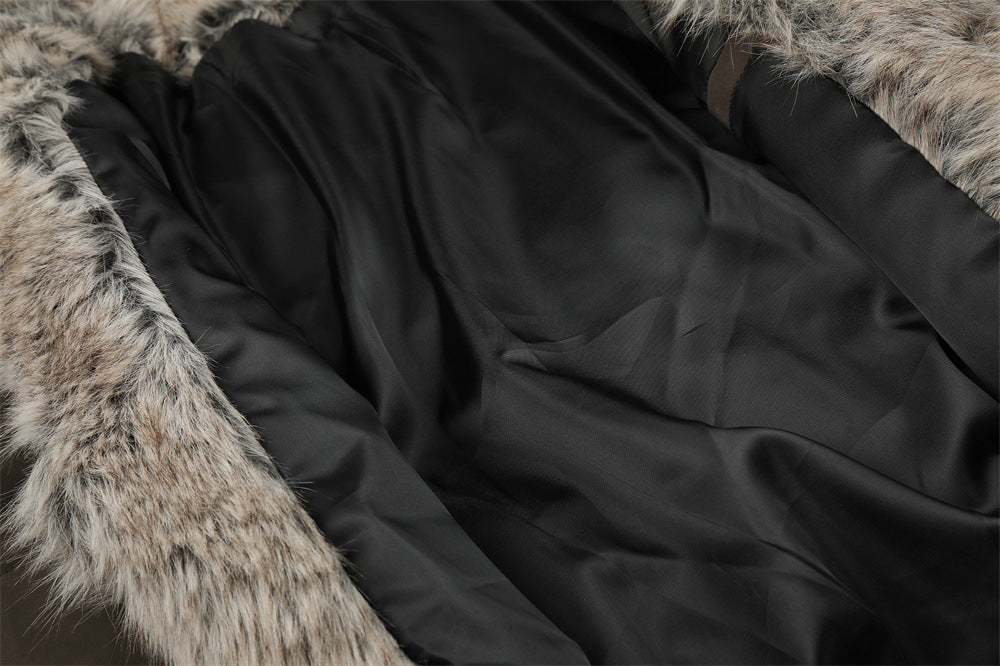 Chaqueta bomber acolchada con cuello de pelo sintético – Abrigo de invierno para hombre