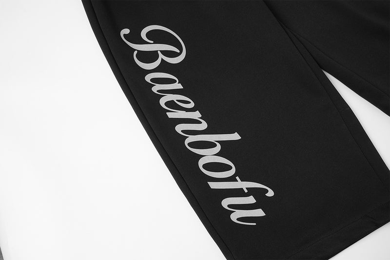 Wide-Leg Sweatpants with Belt Sash and Script Logo Print