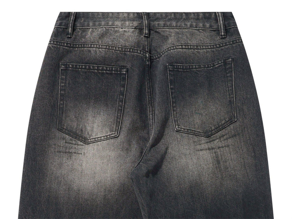 Black Baggy Jeans Men – Wide Leg Washed Vintage Distressed Denim