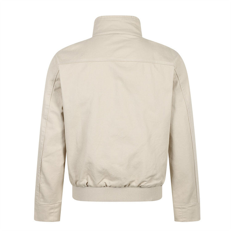 Chaqueta bomber corta para hombre con tiras de hebilla y cuello alto – Cazadora utilitaria con cremallera