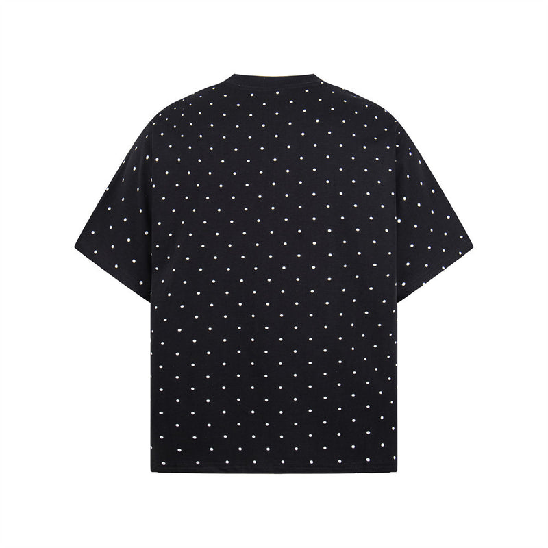 Polka Dot Star Graphic Oversized T-Shirt | Streetwear Crew Neck Tee