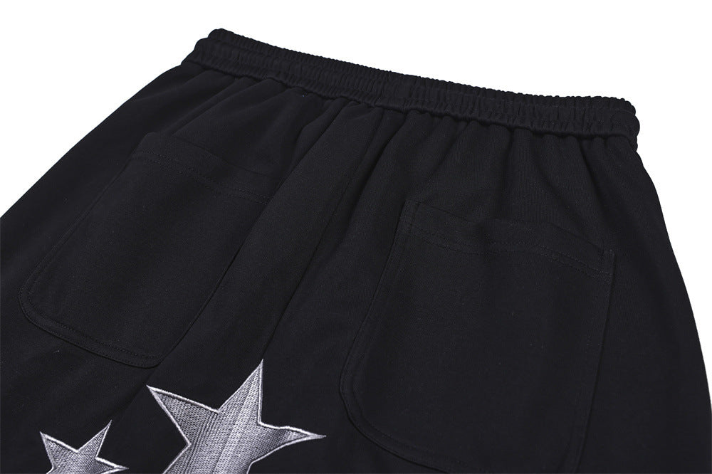 Grim Reaper Embroidered Baggy Sweatpants – Wide Leg Hip-Hop Street Pants