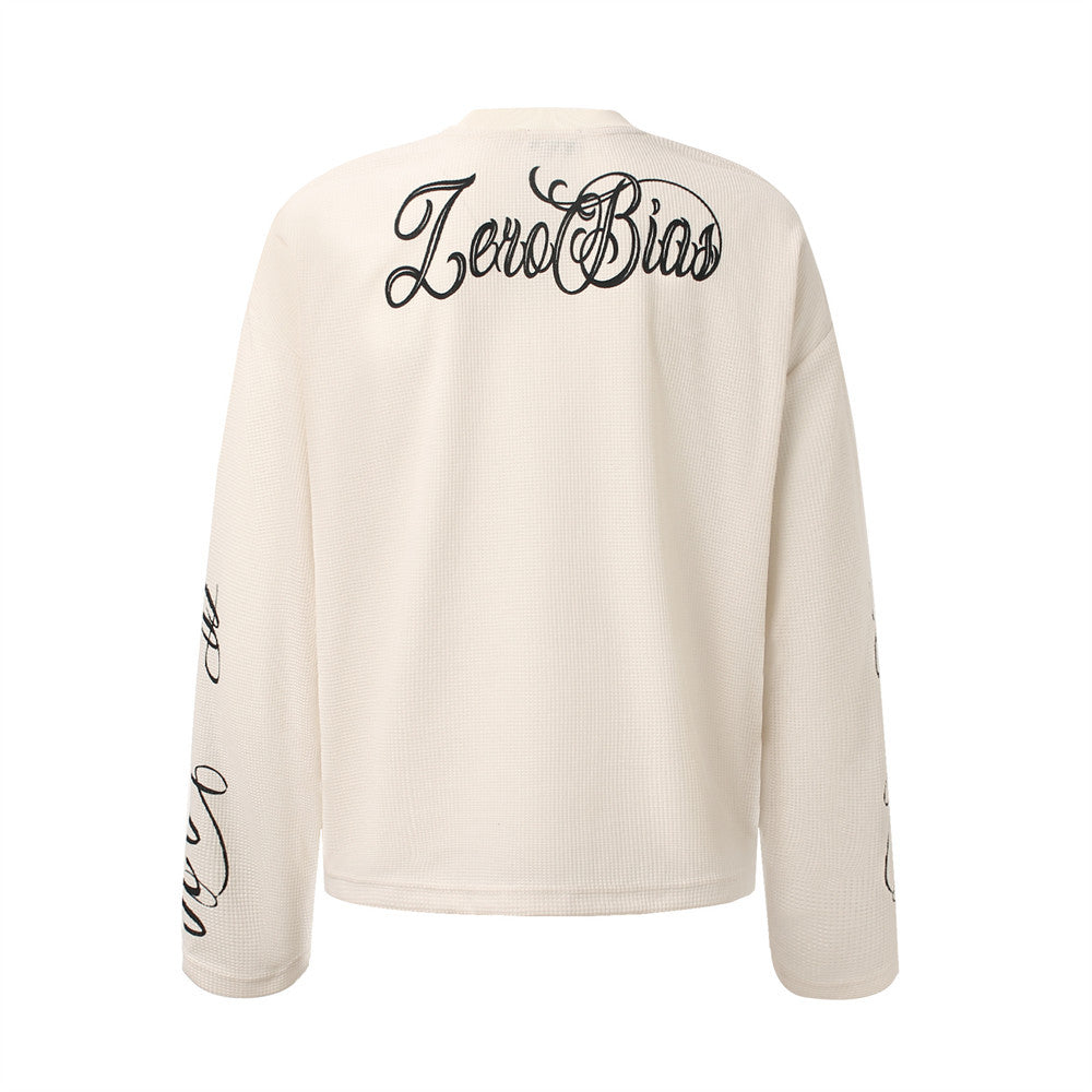Fashion Killa Oversized Long Sleeve Graphic Tee – Waffle Knit Streetwear Top