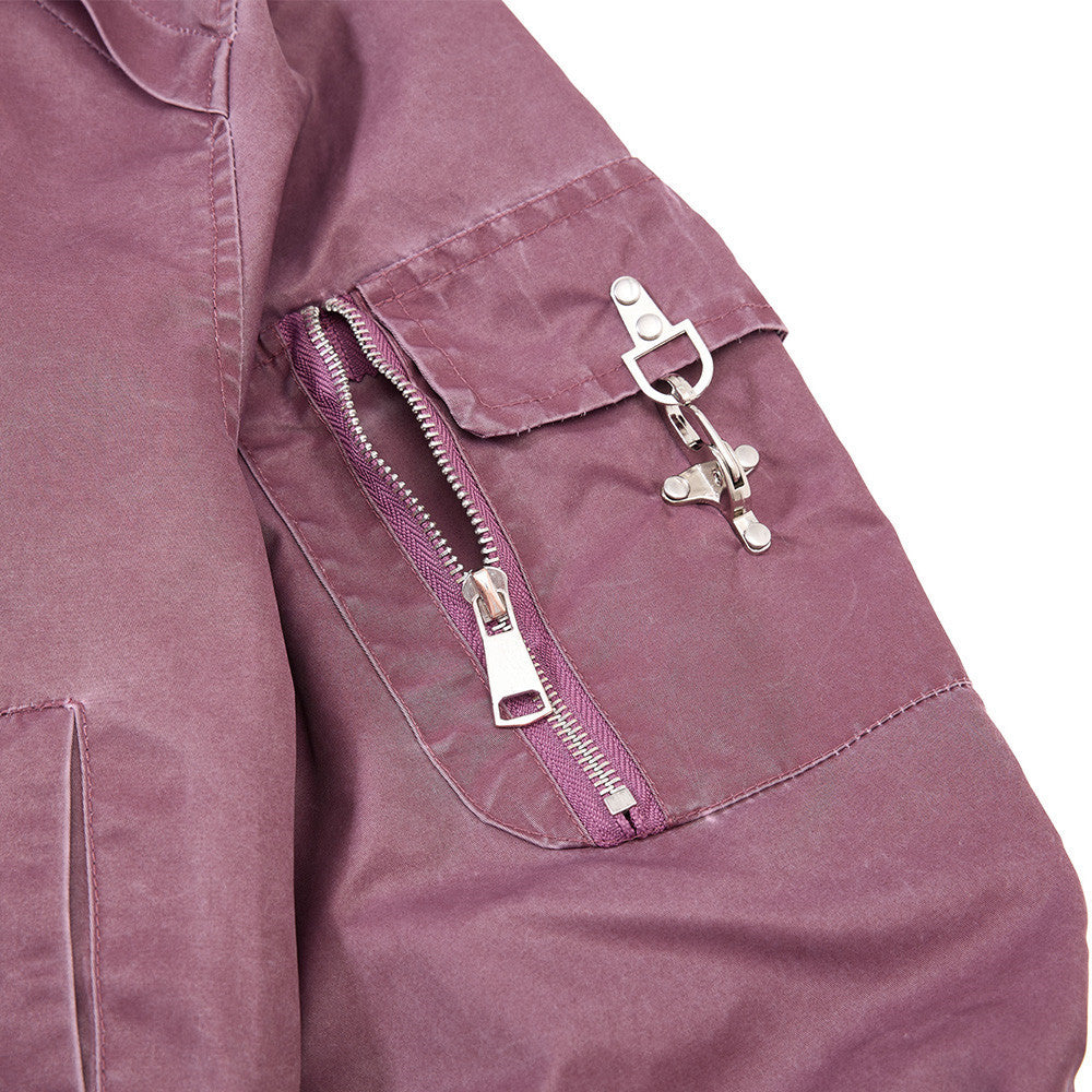 Bomber Jacket for Men – Washed Oversized Fit with Metal Clasp & Pleated Sleeves