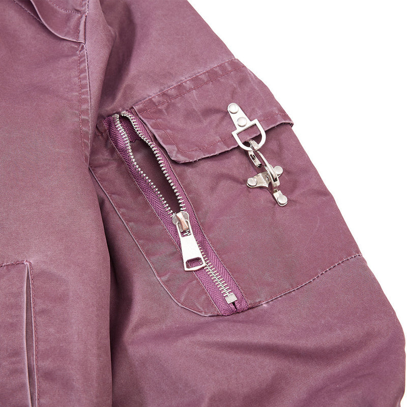 Bomber Jacket for Men – Washed Oversized Fit with Metal Clasp & Pleated Sleeves