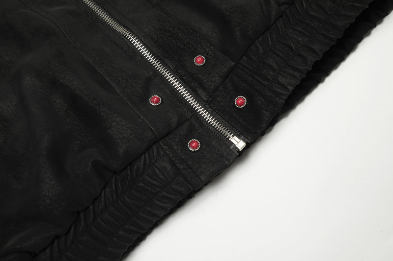 Blouson bomber à capuche bordée de fourrure – Style américain vintage doublé polaire