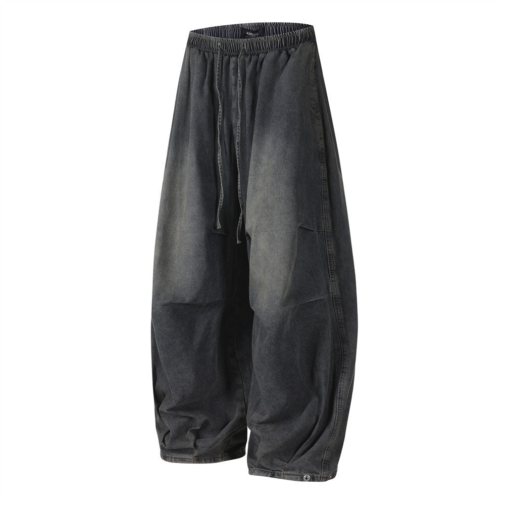 Wide-Leg Balloon Jeans – Acid-Washed Vintage Parachute Silhouette