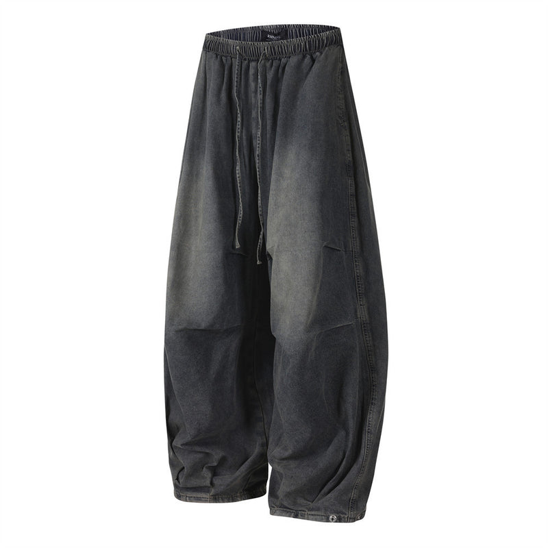 Wide-Leg Balloon Jeans – Acid-Washed Vintage Parachute Silhouette