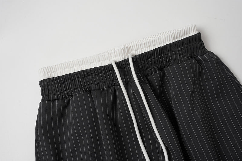 Baggy-Hose mit Nadelstreifen und weitem Bein – Lockere Streetwear-Hose