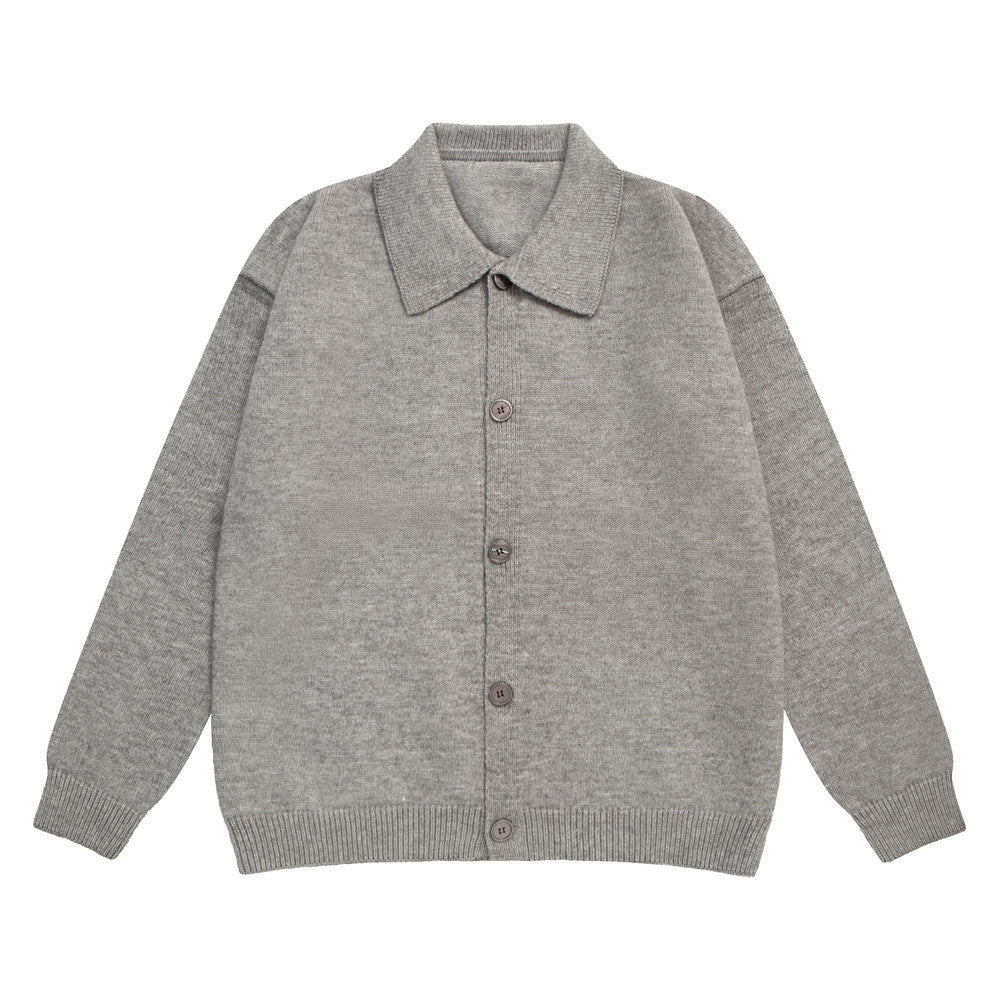Herren-Strickcardigan mit Knopfleiste und Kentkragen