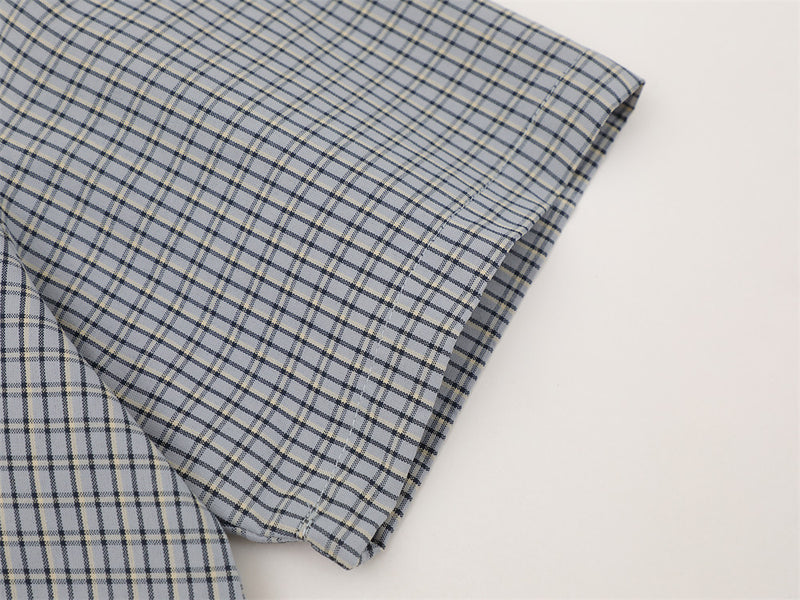Paint Splash Embroidery Plaid Short Sleeve Shirt – Oversized Fit