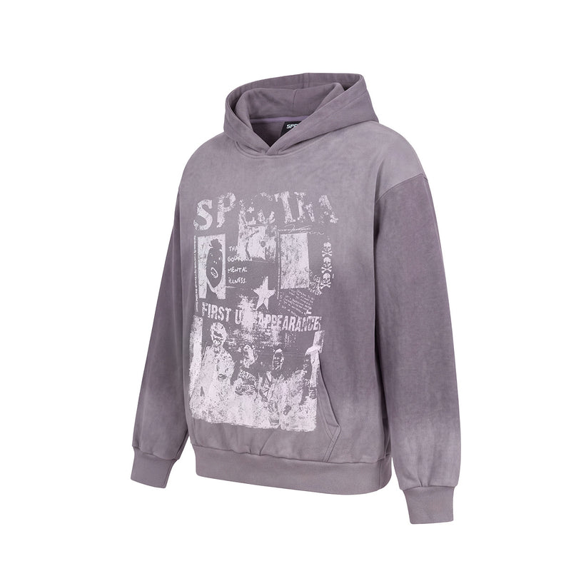 Spectra First Appearance Graphic Hoodie – Washed Vintage Oversized Pullover