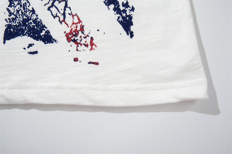 Long Sleeve T-Shirt Men's Union Jack Distressed Graphic Print – White