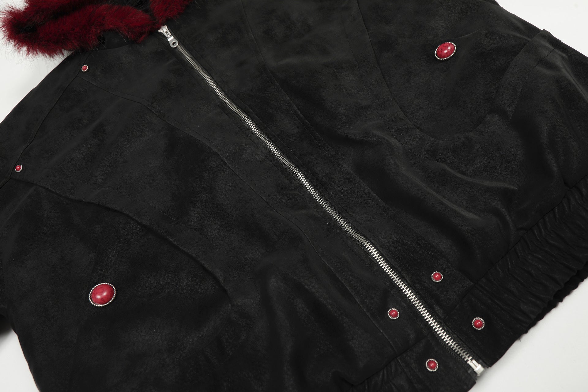 Blouson bomber à capuche bordée de fourrure – Style américain vintage doublé polaire